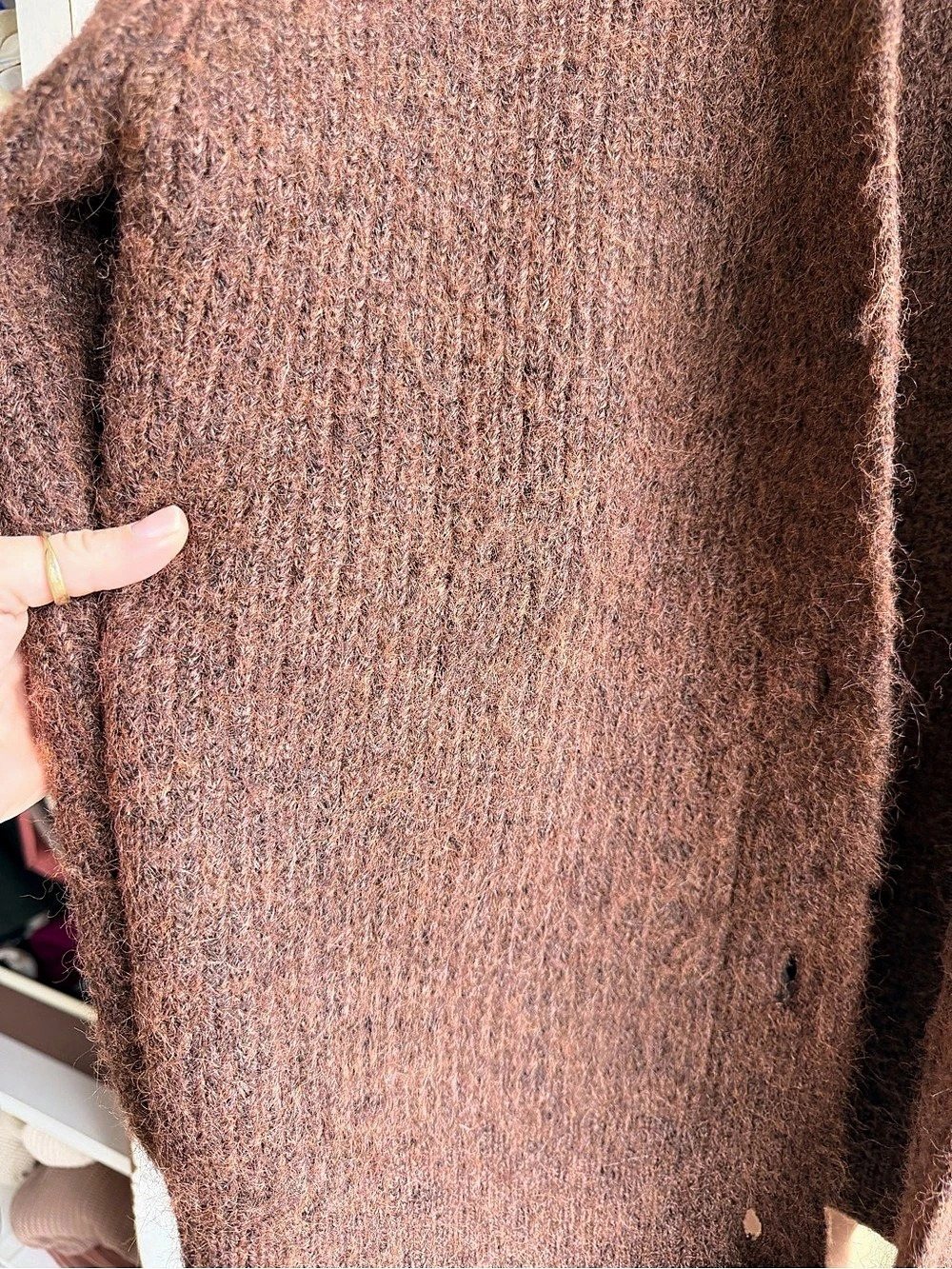Oak + Fort Oversized Button Front Cardigan Brown Size Small - Picture 4 of 4